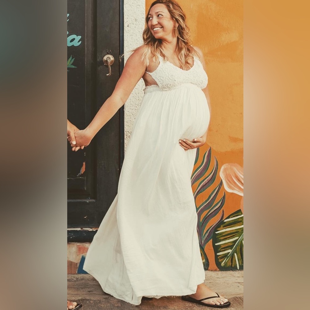 White Maternity Dress | Baby Shower Dress | Boho Beach Maternity Dress